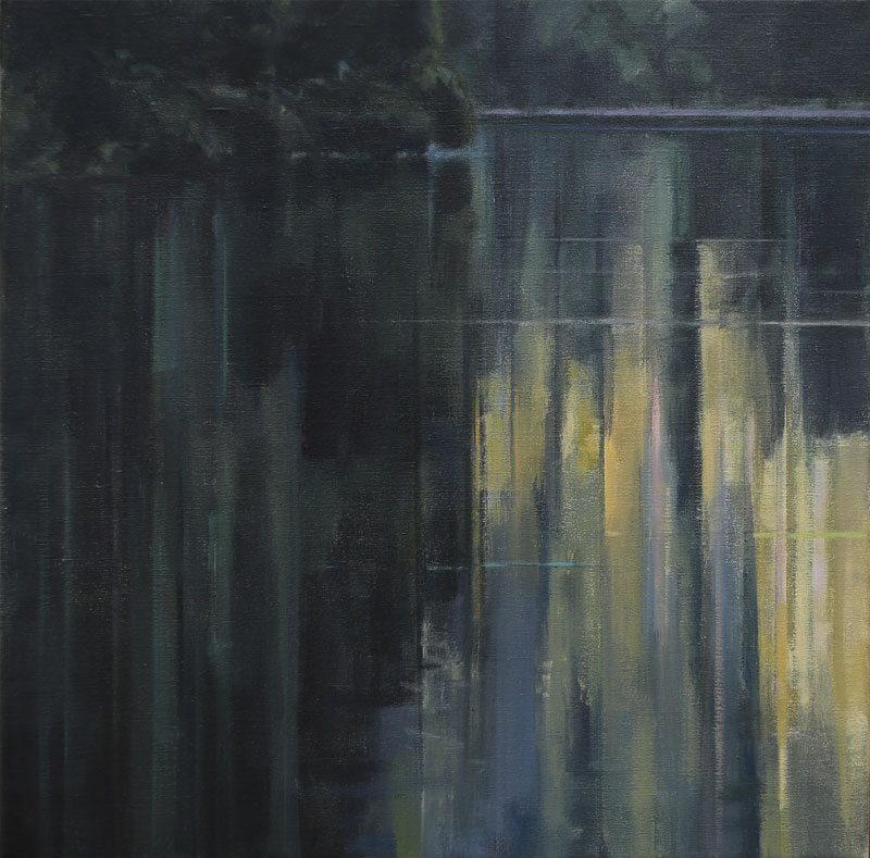 John Morris Hawkesbury.-Yellow-Reflections-2-50x50cm-oil-on-linen-2021-